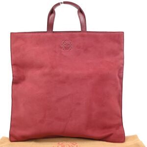 Loewe Anagram Tote Suede Red Suede Tote Bag Bag